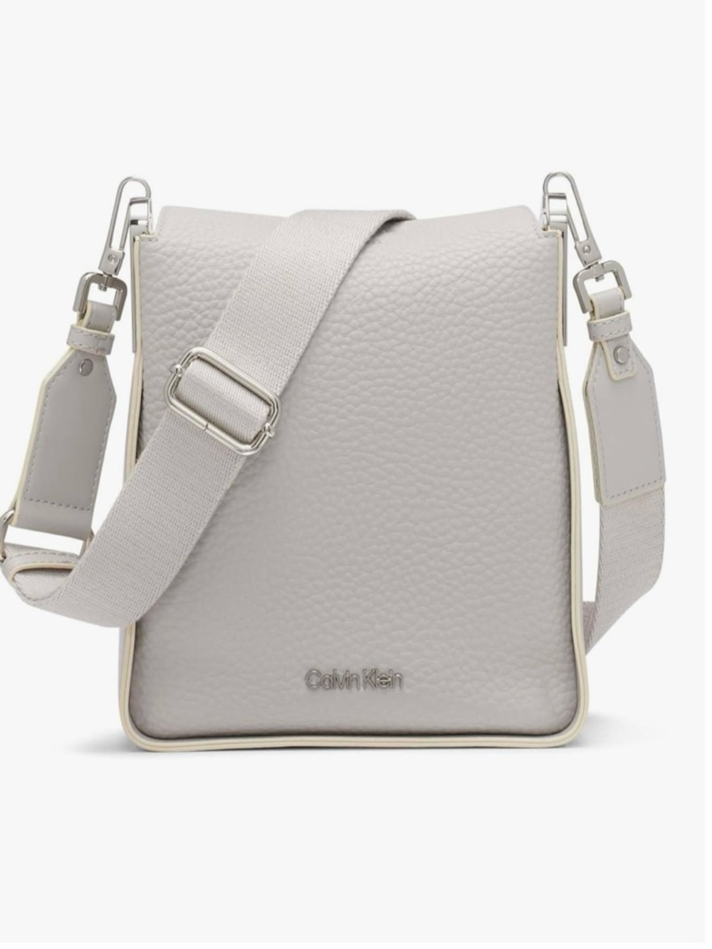 Calvin Klein Pebbled White Crossbody Bag with Adjustable Strap - Picture 4 of 4